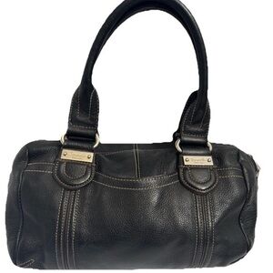 Tignanello Handbag Purse Genuine Leather Black Satchel ShoulderBag